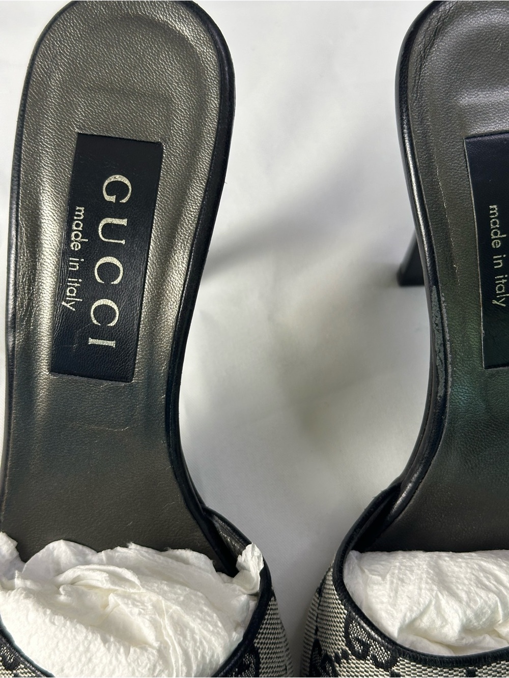 Gucci GG Canvas Mule Heels 6.5B Made In Italy - Picture 13 of 15